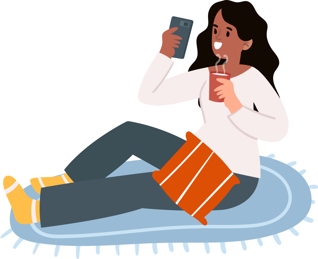 lady holding phone